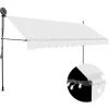 HAPPYSHOPPING Auvent Manuel Retractable Avec LED 350 Cm Creme 2 HAPPYSHOPPING Auvent Manuel Retractable Avec LED 350 Cm Creme -Pergola Soldes 40339534 1