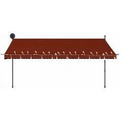 HAPPYSHOPPING Auvent Manuel Retractable Avec LED 400 Cm Orange Et Marron 10 HAPPYSHOPPING Auvent Manuel Retractable Avec LED 400 Cm Orange Et Marron -Pergola Soldes 40339562 4
