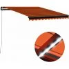 HAPPYSHOPPING Auvent Manuel Retractable Avec LED 300x250 Cm Orange Et Marron -Pergola Soldes 40352646 1