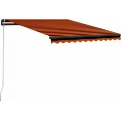 HAPPYSHOPPING Auvent Manuel Retractable Avec LED 300x250 Cm Orange Et Marron -Pergola Soldes 40352646 3