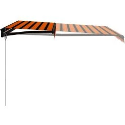 HAPPYSHOPPING Auvent Manuel Retractable Avec LED 300x250 Cm Orange Et Marron -Pergola Soldes 40352646 4