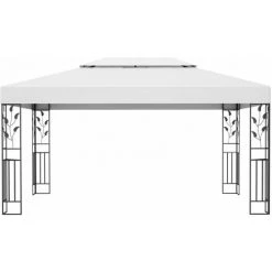 HAPPYSHOPPING Tonnelle Avec Double Toit Et Lumieres LED 3x4 M Blanc 9 HAPPYSHOPPING Tonnelle Avec Double Toit Et Lumieres LED 3x4 M Blanc -Pergola Soldes 40355931 3