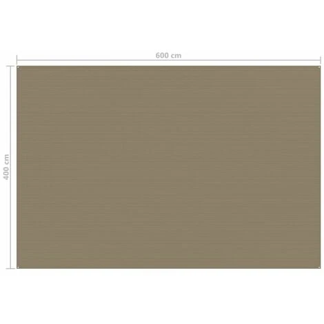 HAPPYSHOPPING Tapis De Tente 400x600 Cm Taupe 7 HAPPYSHOPPING Tapis De Tente 400x600 Cm Taupe – Image 5
