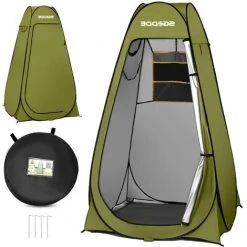 TIGA SGODDE Tente De Douche Intimité Pour Camping Randonnée Plage Toilette Douche Salle De Bains (Vert 120x120x190 Cm) -Pergola Soldes 40434278 2