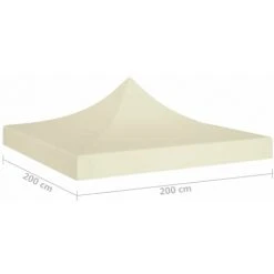 HAPPYSHOPPING Toit De Tente De Reception 2x2 M Creme 270 G/m² -Pergola Soldes 40436328 5
