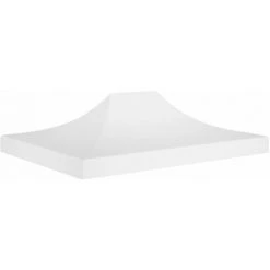 HAPPYSHOPPING Toit De Tente De Reception 4x3 M Blanc 270 G/m²