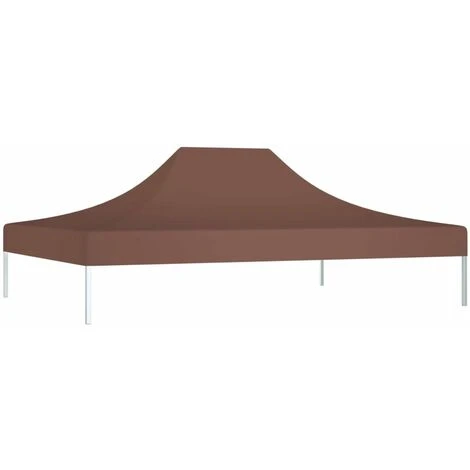 HAPPYSHOPPING Toit De Tente De Reception 4x3 M Marron 270 G/m² 4 HAPPYSHOPPING Toit De Tente De Reception 4x3 M Marron 270 G/m² – Image 2