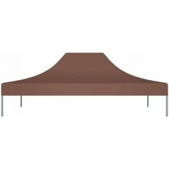 HAPPYSHOPPING Toit De Tente De Reception 4x3 M Marron 270 G/m² 9 HAPPYSHOPPING Toit De Tente De Reception 4x3 M Marron 270 G/m² -Pergola Soldes 40436403 3