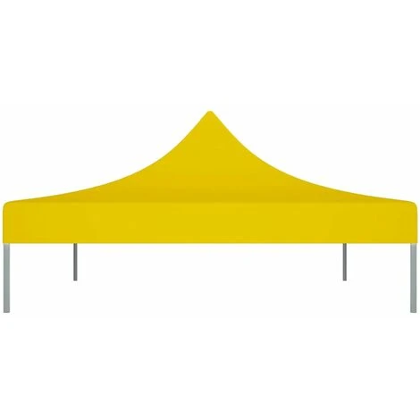 HAPPYSHOPPING Toit De Tente De Reception 4,5x3 M Jaune 270 G/m² 6 HAPPYSHOPPING Toit De Tente De Reception 4,5x3 M Jaune 270 G/m² – Image 4
