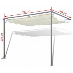 HAPPYSHOPPING Tonnelle De Jardin Avec Auvent Retractable 11 HAPPYSHOPPING Tonnelle De Jardin Avec Auvent Retractable -Pergola Soldes 40438334 5