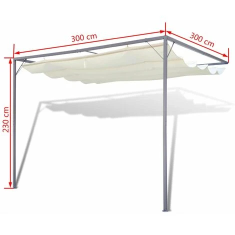 HAPPYSHOPPING Tonnelle De Jardin Avec Auvent Retractable 7 HAPPYSHOPPING Tonnelle De Jardin Avec Auvent Retractable – Image 5