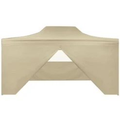 HAPPYSHOPPING Tente Pliable Avec 4 Parois Lateraux 3 X 4,5 M Blanc Creme 9 HAPPYSHOPPING Tente Pliable Avec 4 Parois Lateraux 3 X 4,5 M Blanc Creme -Pergola Soldes 40438937 3