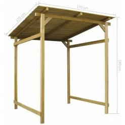 HAPPYSHOPPING Auvent De Jardin Bois De Pin Impregne 170 X 170 X 180 Cm -Pergola Soldes 40438959 3