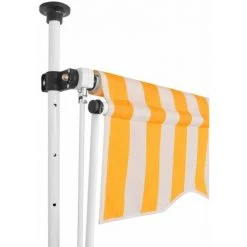 HAPPYSHOPPING Auvent Retractable Manuel 150 Cm Rayures Oranges Et Blanches 8 HAPPYSHOPPING Auvent Retractable Manuel 150 Cm Rayures Oranges Et Blanches -Pergola Soldes 40439107 2