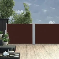 HAPPYSHOPPING Auvent Lateral Retractable Marron 100 X 1000 Cm 8 HAPPYSHOPPING Auvent Lateral Retractable Marron 100 X 1000 Cm -Pergola Soldes 40442098 2