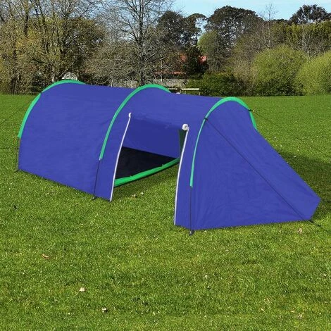 HAPPYSHOPPING Tente De Camping Pour 4 Personnes Bleu Marine/vert 3 HAPPYSHOPPING Tente De Camping Pour 4 Personnes Bleu Marine/vert