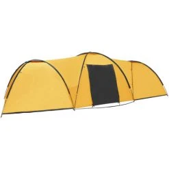 HAPPYSHOPPING Tente Igloo De Camping 650x240x190 Cm 8 Personnes Jaune -Pergola Soldes 40445395 5