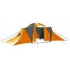 HAPPYSHOPPING Tente De Camping 9 Personnes Tissu Gris Et Orange
