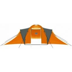 HAPPYSHOPPING Tente De Camping 9 Personnes Tissu Gris Et Orange -Pergola Soldes 40446274 3