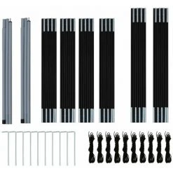 HAPPYSHOPPING Tente De Camping 9 Personnes Tissu Gris Et Orange -Pergola Soldes 40446274 5