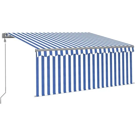 VidaXL Auvent Automatique Store LED Capteur De Vent 3x2,5 M Bleu/blanc - Bleu 4 VidaXL Auvent Automatique Store LED Capteur De Vent 3x2,5 M Bleu/blanc - Bleu – Image 2