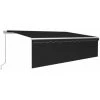 Auvent Rétractable Manuel Avec Store Et LED 5x3 M Anthracite VidaXL - Anthracite -Pergola Soldes 40560418 1