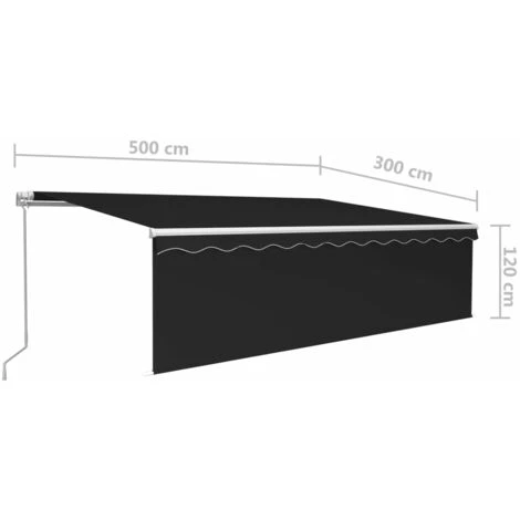Auvent Rétractable Manuel Avec Store Et LED 5x3 M Anthracite VidaXL - Anthracite 5 Auvent Rétractable Manuel Avec Store Et LED 5x3 M Anthracite VidaXL - Anthracite – Image 3
