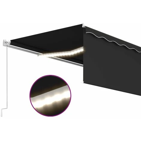 Auvent Rétractable Manuel Avec Store Et LED 5x3 M Anthracite VidaXL - Anthracite 7 Auvent Rétractable Manuel Avec Store Et LED 5x3 M Anthracite VidaXL - Anthracite – Image 5