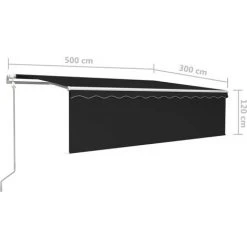 Auvent Rétractable Automatique Avec Store 5x3 M Anthracite VidaXL - Anthracite -Pergola Soldes 40560431 3