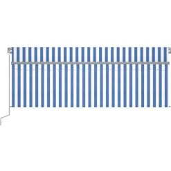 VidaXL Auvent Manuel Rétractable Avec Store 4,5x3 M Bleu Et Blanc - Bleu 9 VidaXL Auvent Manuel Rétractable Avec Store 4,5x3 M Bleu Et Blanc - Bleu -Pergola Soldes 40610530 3