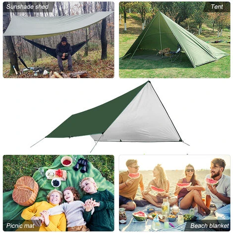 ASUPERMALL Auvent Impermeable A L'Eau Pour Tente De Bâche Avec Poteau Pliant Auvent De Camping Abri De Soleil De Plage Ultra-Leger Pour Le Camping, La Randonnee Et L'Abri De Survie, 3X4M 7 ASUPERMALL Auvent Impermeable A L'Eau Pour Tente De Bâche Avec Poteau Pliant Auvent De Camping Abri De Soleil De Plage Ultra-Leger Pour Le Camping, La Randonnee Et L'Abri De Survie, 3X4M – Image 5
