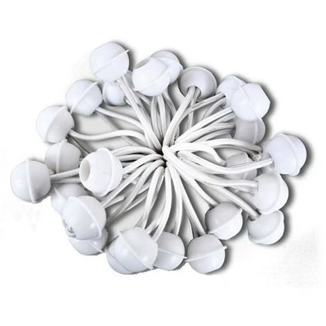 INTENT24.FR 50 Tendeurs De Bâche élastiques Courts Blancs - Blanc 3 INTENT24.FR 50 Tendeurs De Bâche élastiques Courts Blancs - Blanc