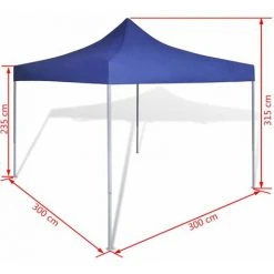 HAPPYSHOPPING Tente Pliable Bleu 3 X 3 M 11 HAPPYSHOPPING Tente Pliable Bleu 3 X 3 M -Pergola Soldes 41368614 5