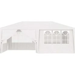 HAPPYSHOPPING Tente De Reception Et Parois Laterales 4x6 M Blanc 90 G/m² -Pergola Soldes 41369532 5