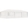 HAPPYSHOPPING Tente De Reception Avec Parois Laterales 4x9 M Blanc 90 G/m² -Pergola Soldes 41369535 1