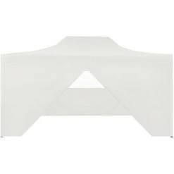 HAPPYSHOPPING Tente Pliable De Reception Avec 4 Parois 3 X 4,5 M Blanc -Pergola Soldes 41369598 2