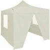 HAPPYSHOPPING Tente De Reception Pliable Avec 4 Parois 2x2 M Acier Creme 1 HAPPYSHOPPING Tente De Reception Pliable Avec 4 Parois 2x2 M Acier Creme -Pergola Soldes 41369603 1