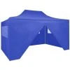 HAPPYSHOPPING Tente De Reception Pliable Avec 4 Parois 3x4 M Acier Bleu -Pergola Soldes 41369617 1