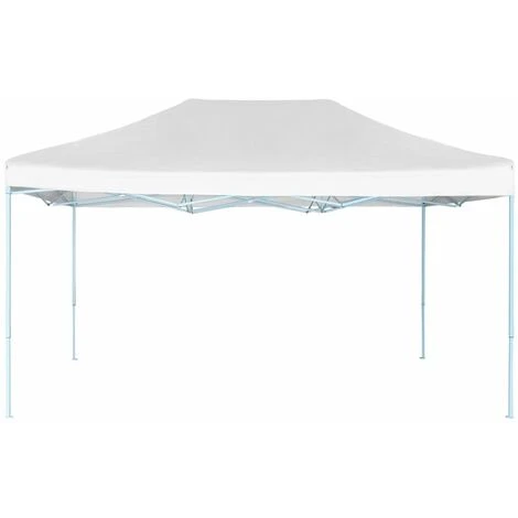 HAPPYSHOPPING Tente De Reception Pliable Professionnelle 3x4 M Acier Blanc 4 HAPPYSHOPPING Tente De Reception Pliable Professionnelle 3x4 M Acier Blanc – Image 2