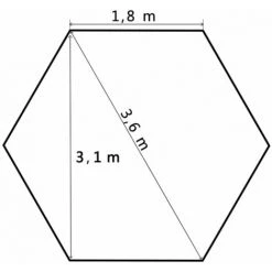 HAPPYSHOPPING Chapiteau Hexagonal Pliable Bleu Fonce 3,6x3,1 M -Pergola Soldes 41859943 4