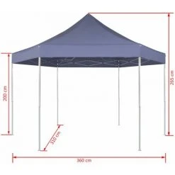 HAPPYSHOPPING Chapiteau Hexagonal Pliable Bleu Fonce 3,6x3,1 M -Pergola Soldes 41859943 5