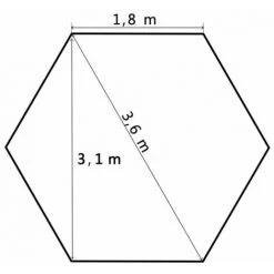 HAPPYSHOPPING Chapiteau Hexagonal Et 6 Parois Laterales 3,6x3,1 M Blanc Creme -Pergola Soldes 41859950 4