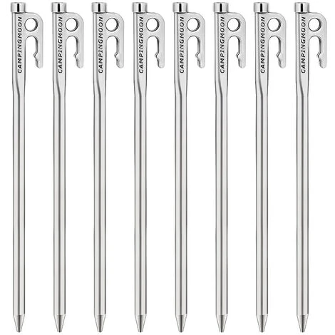 ASUPERMALL Piquets De Tente En Acier Robuste Avec Crochet Et Conception De Trou Pour Auvent De Tente De Camping De Randonnee En Plein Air, 26 Cm 3 ASUPERMALL Piquets De Tente En Acier Robuste Avec Crochet Et Conception De Trou Pour Auvent De Tente De Camping De Randonnee En Plein Air, 26 Cm