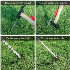 ASUPERMALL Piquets De Tente En Acier Robuste Avec Crochet Et Conception De Trou Pour Auvent De Tente De Camping De Randonnee En Plein Air, 26 Cm 9 ASUPERMALL Piquets De Tente En Acier Robuste Avec Crochet Et Conception De Trou Pour Auvent De Tente De Camping De Randonnee En Plein Air, 26 Cm -Pergola Soldes 42089230 3