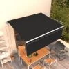 VidaXL Auvent Automatique Rétractable Avec Store 4,5x3 M Anthracite - Anthracite