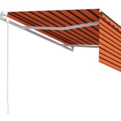 VidaXL Auvent Automatique Rétractable Et Store 4,5x3m Orange Et Marron - Orange -Pergola Soldes 42177813 3
