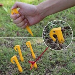 Piquet De Tente En Plastique, Piquets De Tente Spirale, Sardine Tente De Jardin Sol, Robuste Et Durable, Pour Accessoires Pour Camping, Auvents De Camping, Auvents De Caravane Triomphe 20 Pcs Jaune -Pergola Soldes 42297636 3