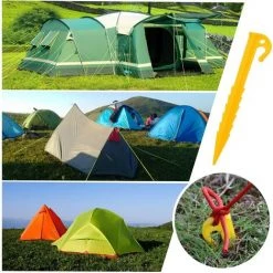 Piquet De Tente En Plastique, Piquets De Tente Spirale, Sardine Tente De Jardin Sol, Robuste Et Durable, Pour Accessoires Pour Camping, Auvents De Camping, Auvents De Caravane Triomphe 20 Pcs Jaune -Pergola Soldes 42297636 4