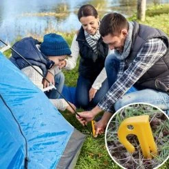 Piquet De Tente En Plastique, Piquets De Tente Spirale, Sardine Tente De Jardin Sol, Robuste Et Durable, Pour Accessoires Pour Camping, Auvents De Camping, Auvents De Caravane Triomphe 20 Pcs Jaune -Pergola Soldes 42297636 5