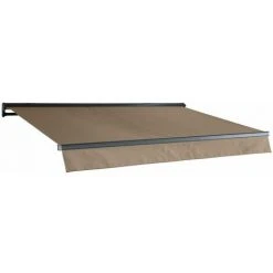 ALICE'S GARDEN Store Banne - Shado 3x2m Taupe - Semi-coffre Aluminium. Système Manuel. Store De Terrasse Largeur 295cm. Toile Polyester Enduite 280g. Ombrage Mural - Taupe